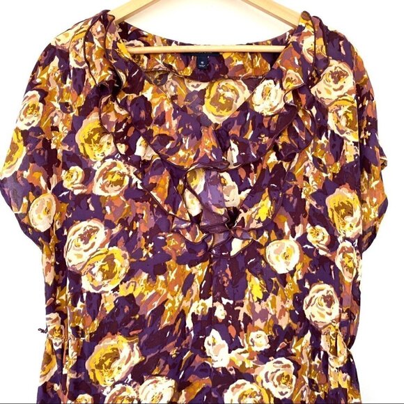 Lands  End floral print midi dress with ruffle - Picture 6 of 8